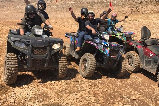 ATV (2 Seat) Half Day Off-Road Tour & Scenic Adventure - Starting at Mzaar with helmets on