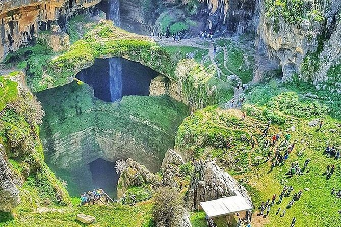 Baatara Gorge Waterfall, Jeita Grotto and Byblos Tour - Baatara Gorge and its three natural bridges