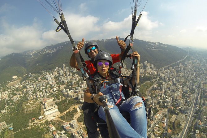 Paragliding Trip Over Lebanon - Jounieh Bay - Taking off above Jounieh Bay